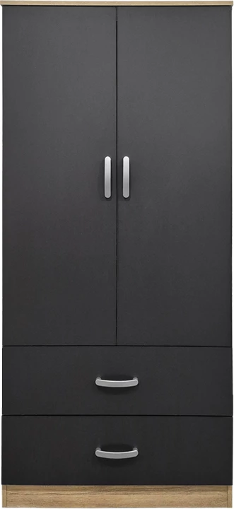 Dollap me dy dyer, me 2 sirtarë, Alvia, ngjyrë sonoma-antracit, 80x51.5x180cm