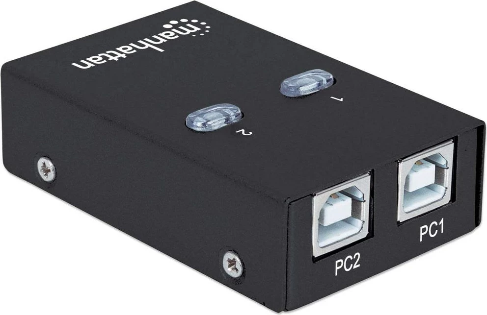 Switch Manhattan USB-A Automatic Sharing, 2x USB-B Porta, 480 Mbps, i zi