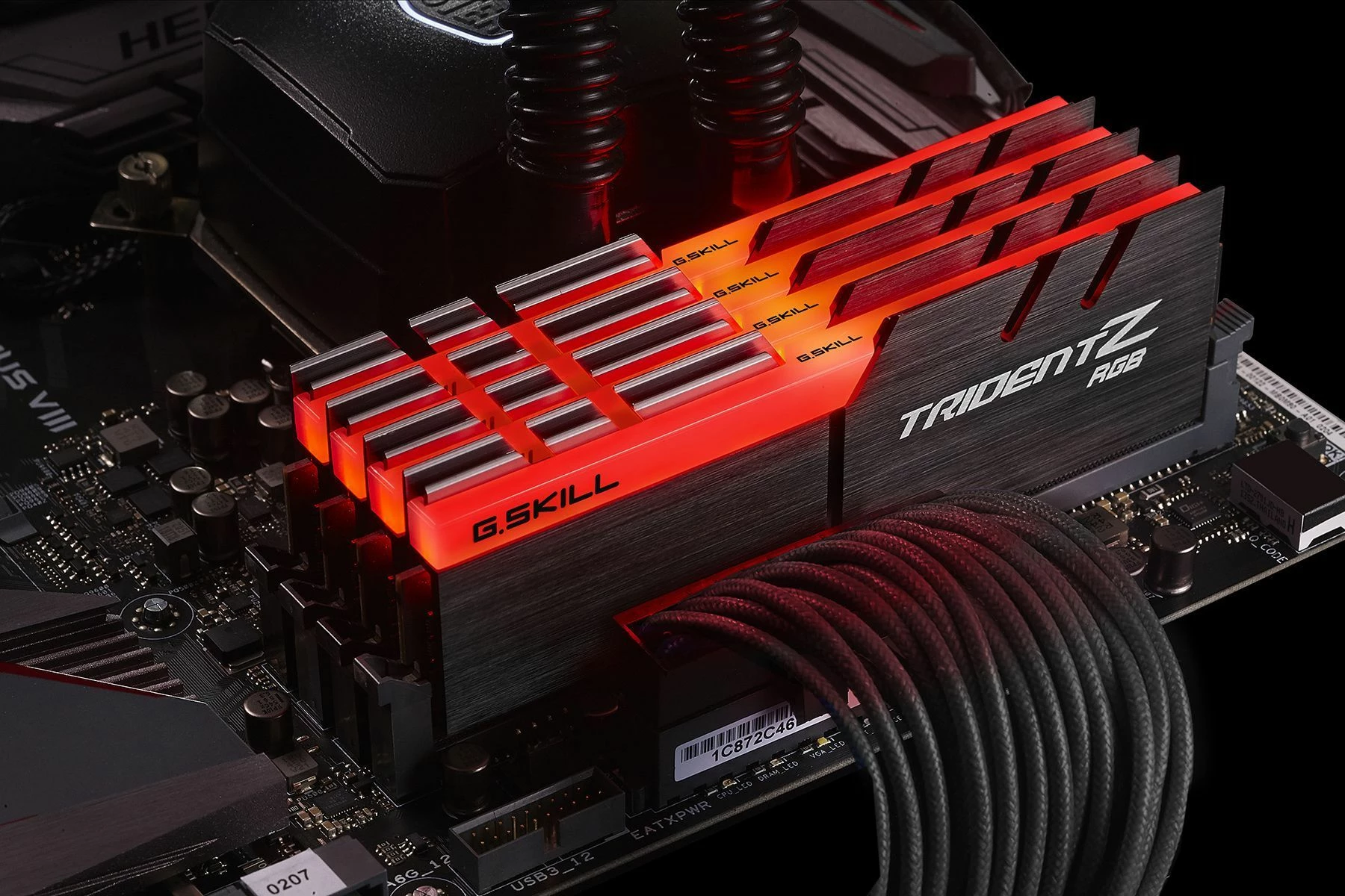 RAM Memorje G.Skill Trident Z RGB F4-3200C16D-32GTZRX 32GB DDR4 3200MHz CL16, e zezë, set 2x16GB
