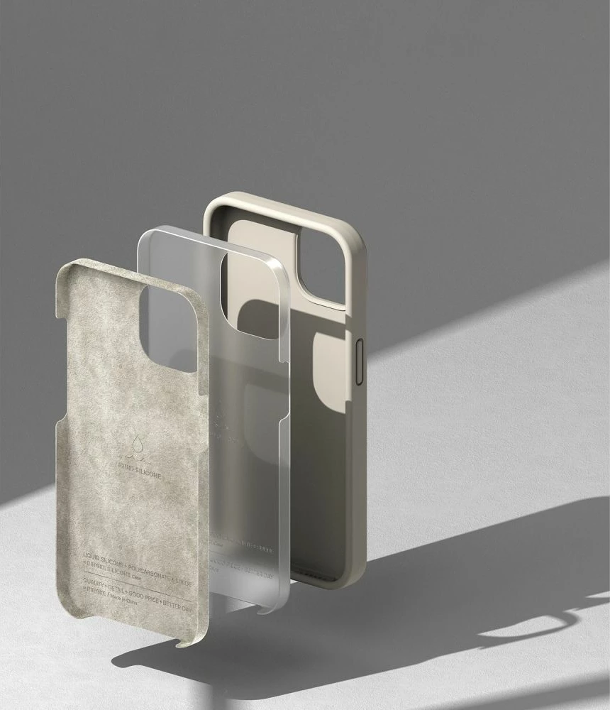 Mbështjellës Ringke për iPhone 14 Plus 6.7", silikon, gri