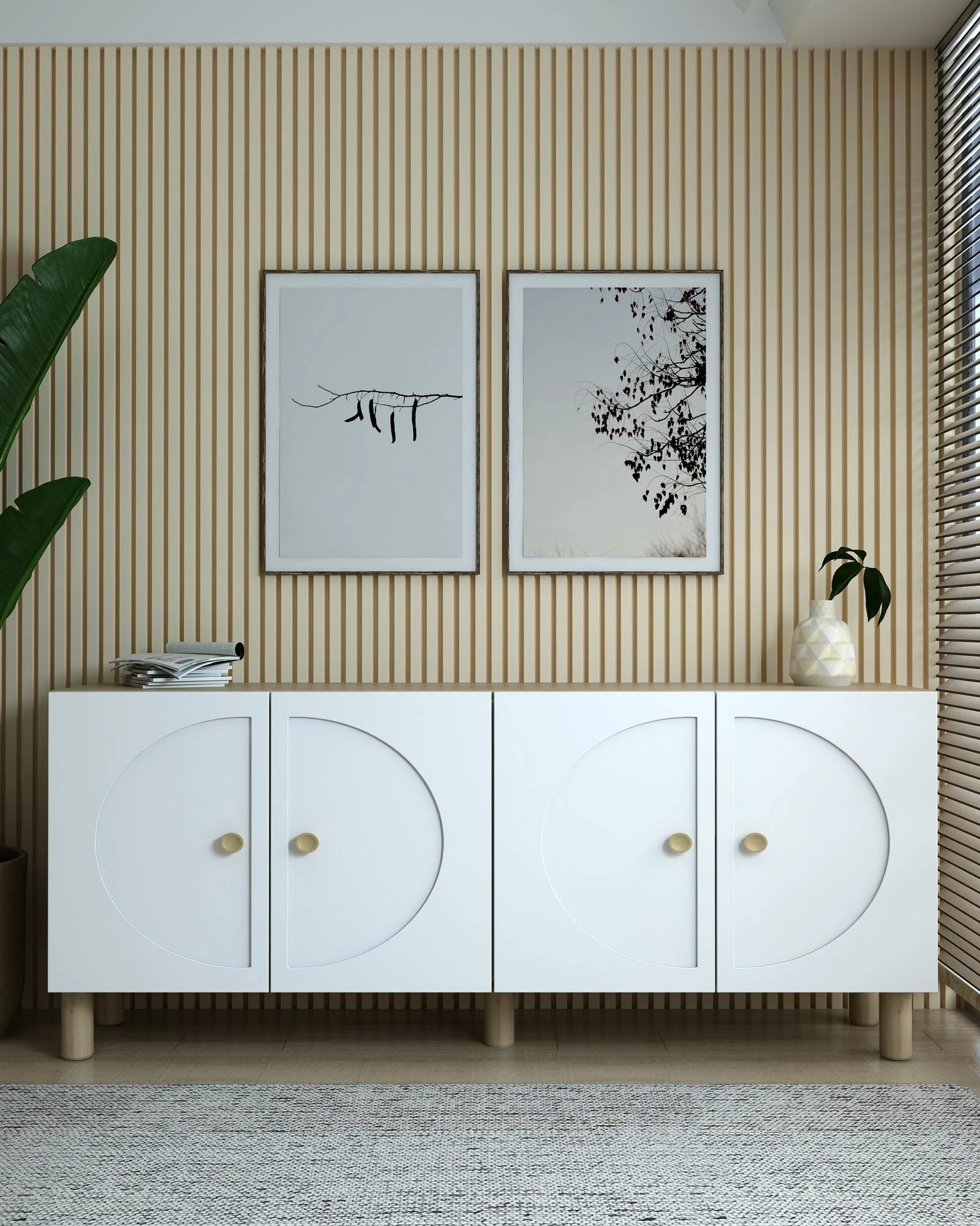 Konsol Skye Decor, Inci KB150 Bohem, ngjyrë lis safir dhe e bardhë