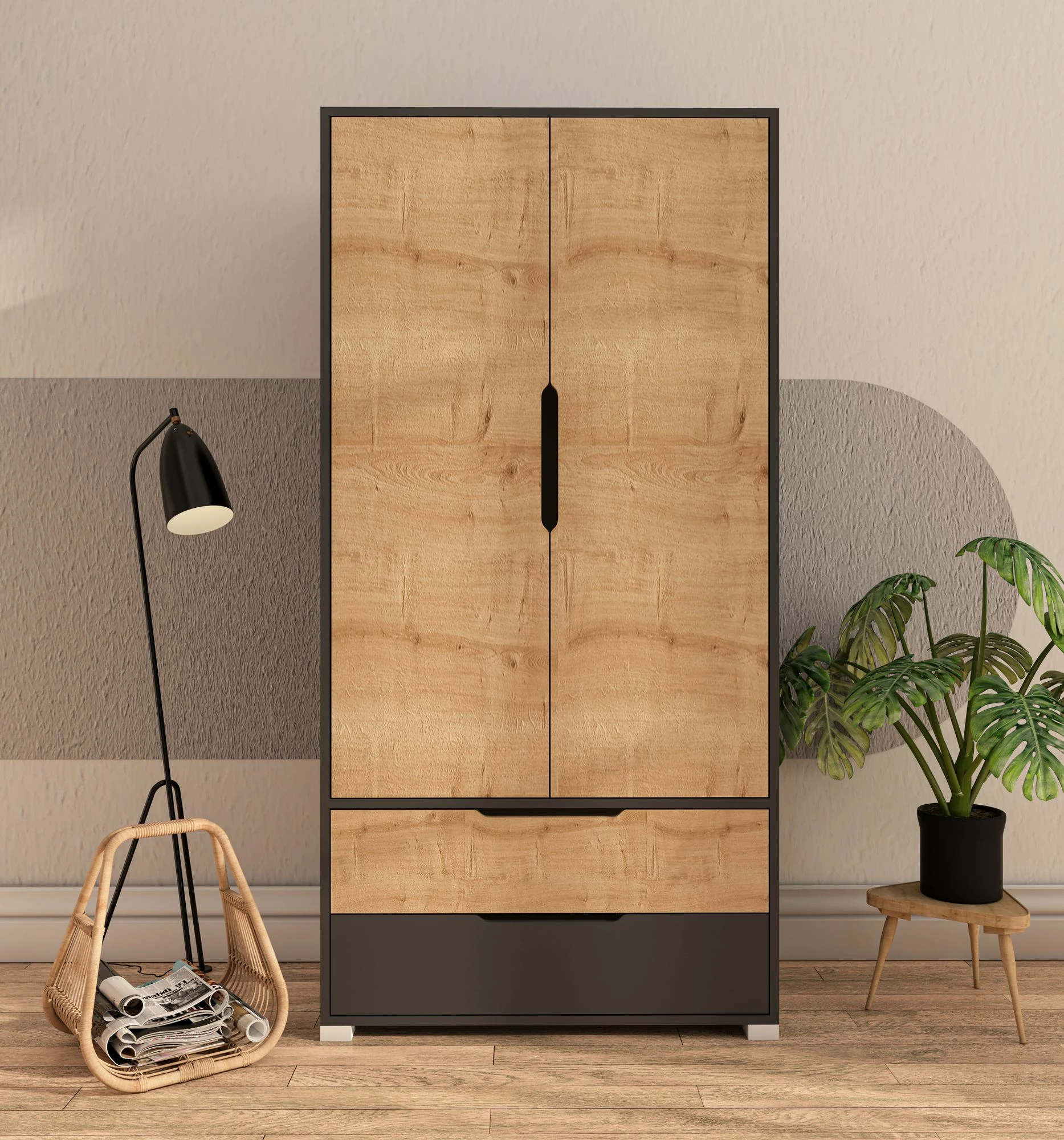 Dollap Skye Decor Flora 90, anthracite, lisi sapphire