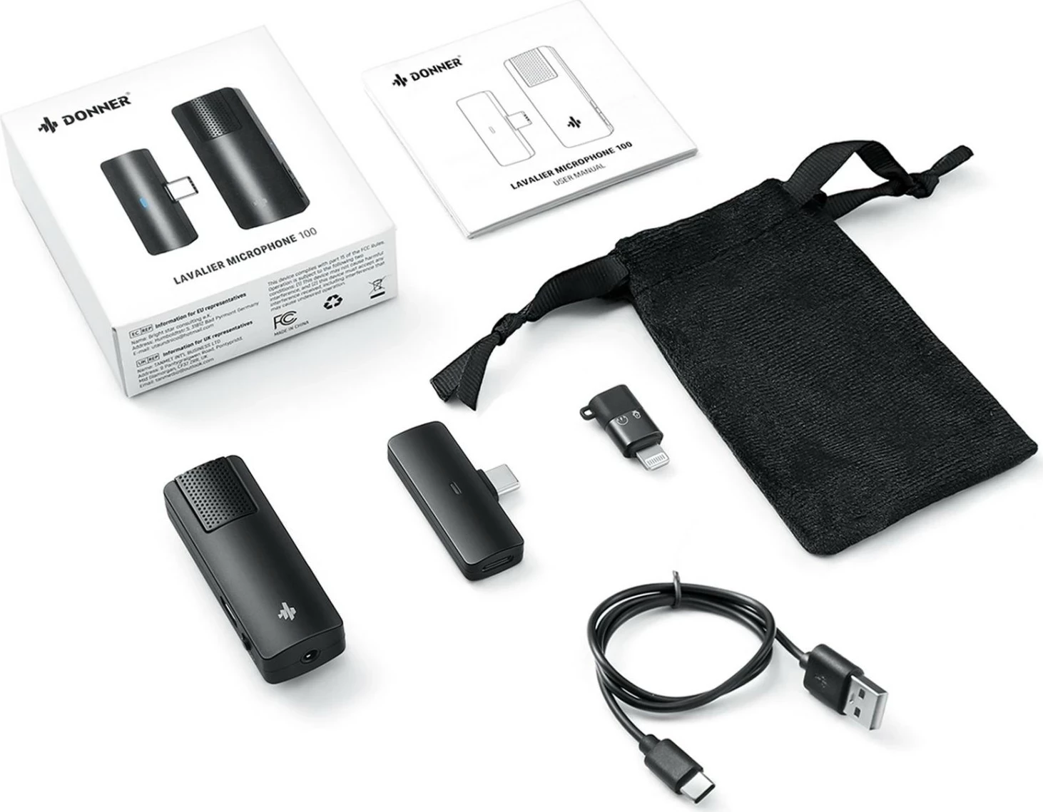Mikrofon lavalier Donner LM-100, Aux, USB-C, Lightning