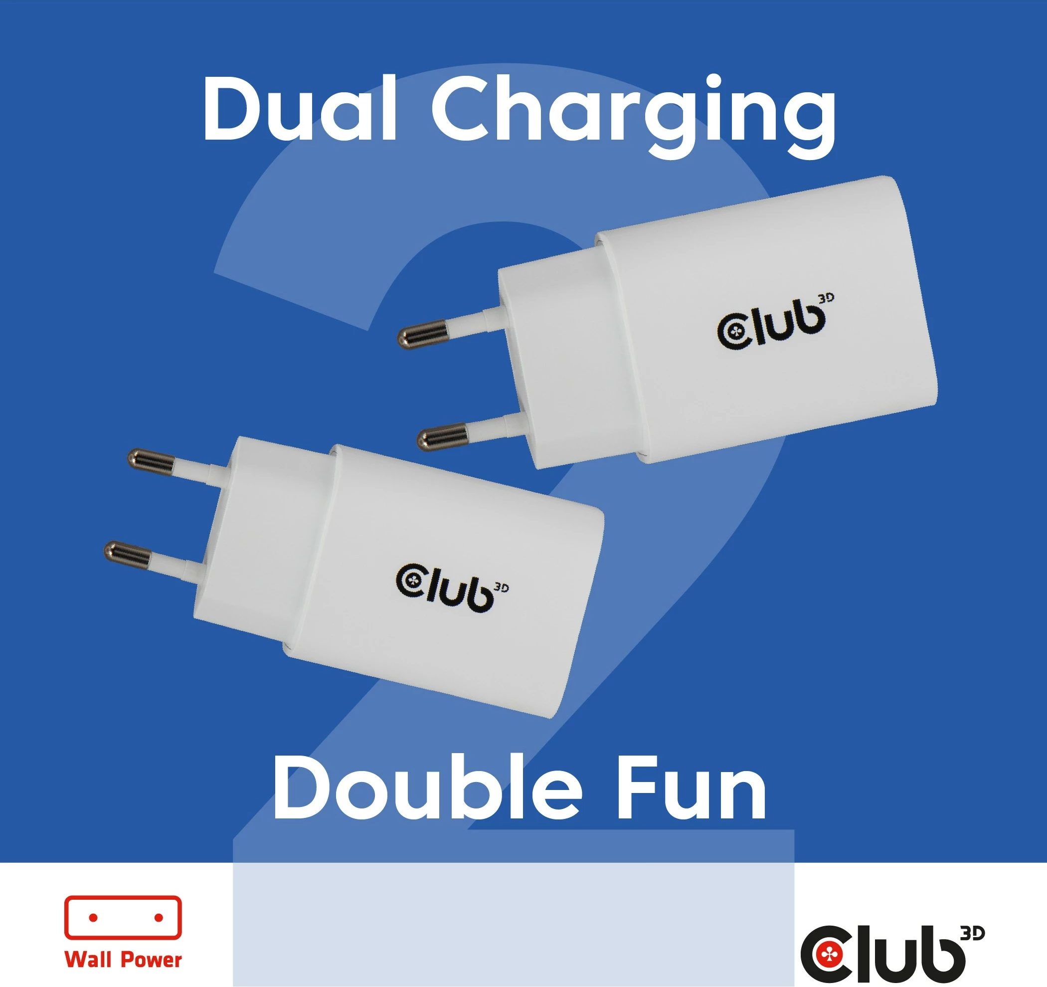 Karikues USB-C Club3D CAC-3020 30W, 2 copë, i bardhë