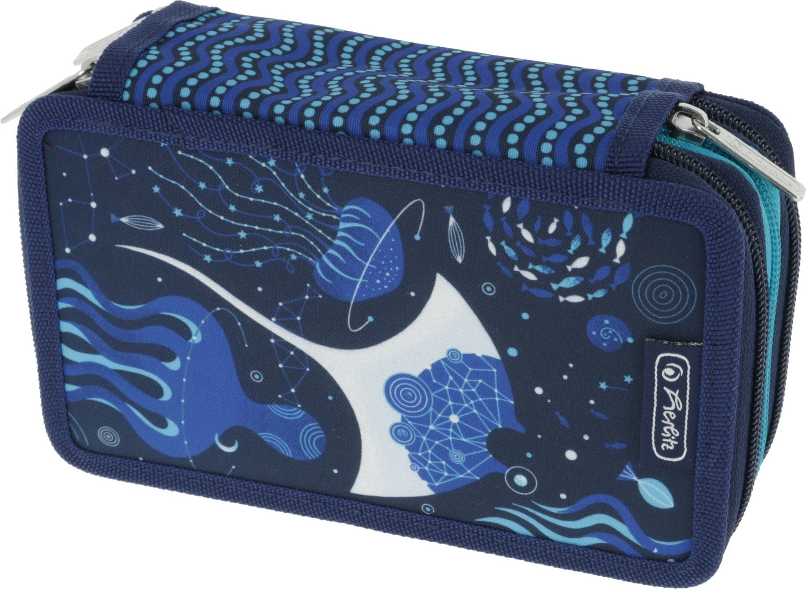 Kasë herlitz TriCase Deep Ocean, 31 copë, poliester, blu/bardhë
