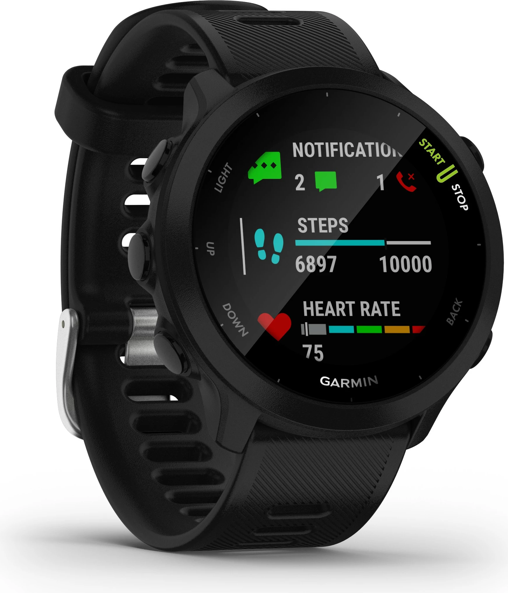 Smartwatch Garmin Forerunner 55, GPS, 2.64 cm, e zezë