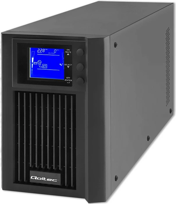 UPS Qoltec 53981, 2kVA, 1600W, Pure Sine Wave, LCD, USB, i zi