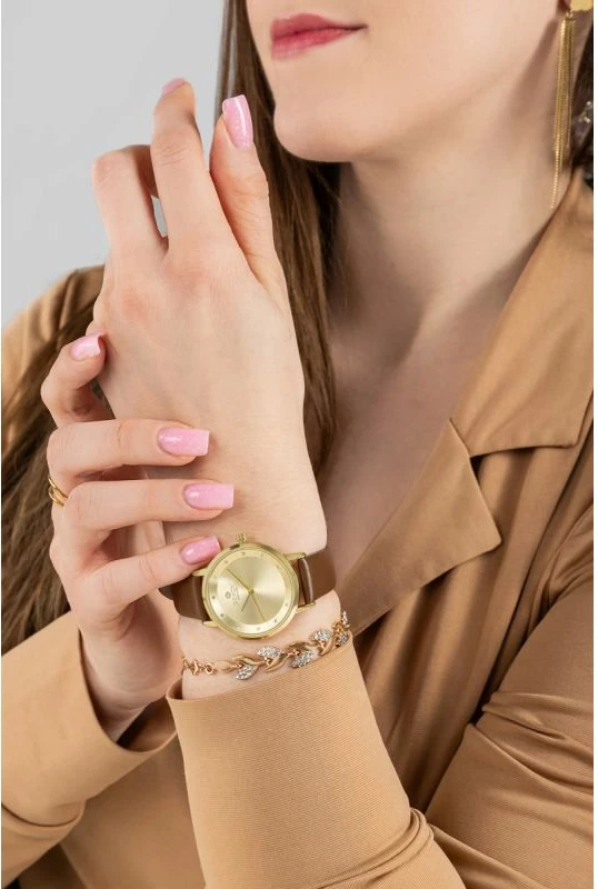 Orë dore femrash Giewont GW4130-A2, e artë, rrip lëkure