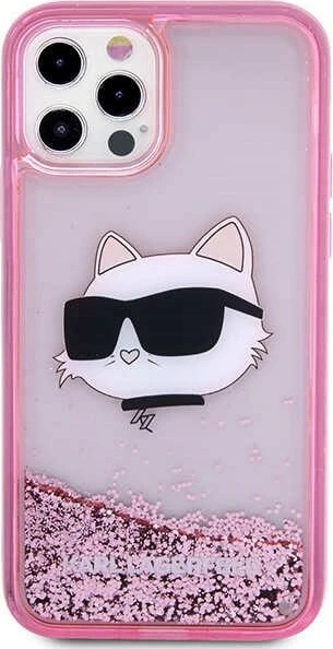 Mbështjellës Karl Lagerfeld KLHCP12MLNCHCP për iPhone 12/12 Pro 6.1", Glitter Choupette, rozë