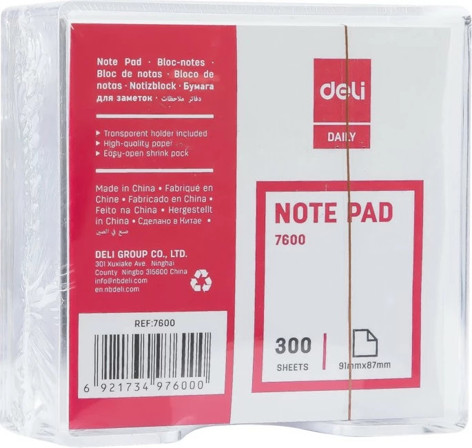 Deli Postit I Bardhe 91X87 300Fl 1/24 7600