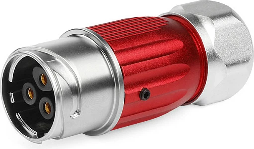 Konektor industrial GoodConnections Alcasa S3 IC03-20P303, 3-pin, IP67, kuqe/argjendtë