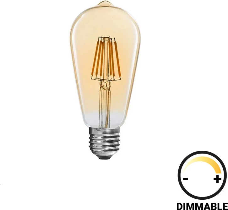 Llambë LED ST64 Bulb e zbehtë 8W E27 ngjyrë qelibar