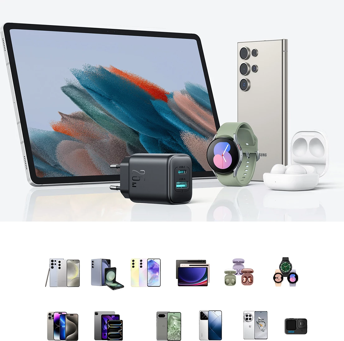 Karikues muri Joyroom JR-TCF13 25W USB-C/USB-A SFC/PPS/PD, i zi