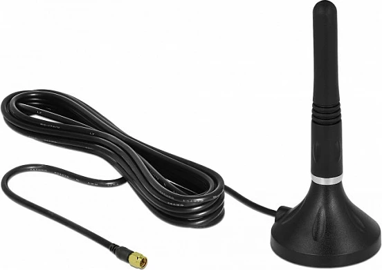 Antenë LTE DeLOCK SMA, 2-3 dBi, kabllo 3 m, bazë magnetike, e zezë
