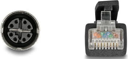 Kabllo rrjeti DeLOCK 80595, Cat5e S/FTP, M12 (F) në RJ-45 (M), 10 m, e zezë