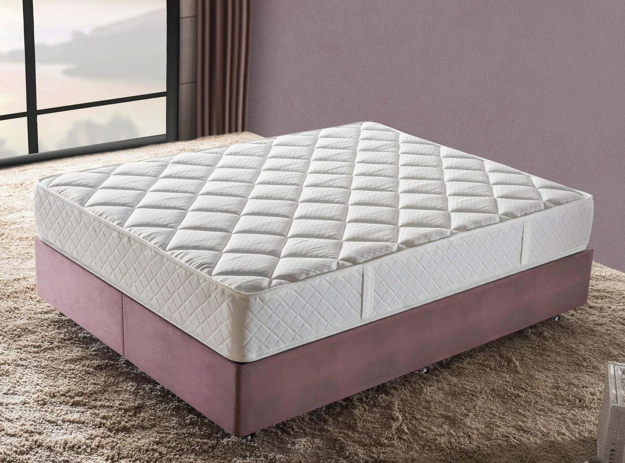 Dyshek luksoz Daisy, njësh, ngjyrë e bardhë, 120x200 cm