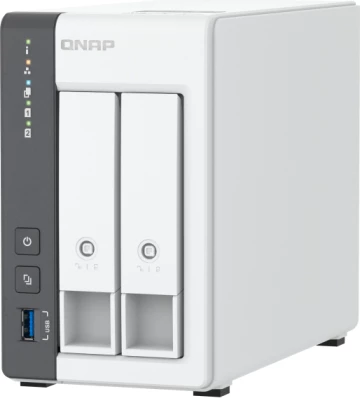 NAS server QNAP TS-216G, 2-bay (2 disqe), 4GB RAM, 2.5GbE, bardhë