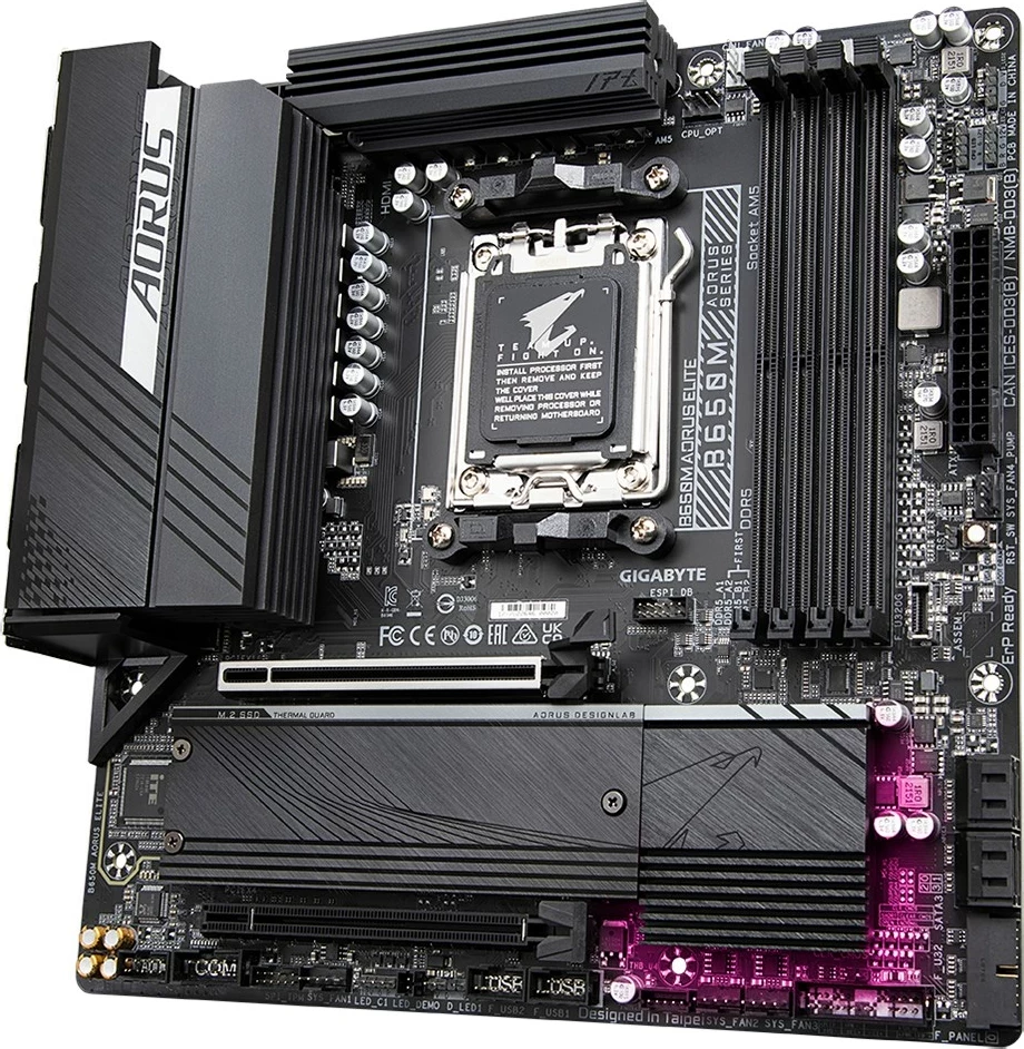 Pllakë amë Gigabyte B650M AORUS ELITE, Socket AM5, për AMD Ryzen, DDR5, PCIe 5.0, 2.5GbE LAN