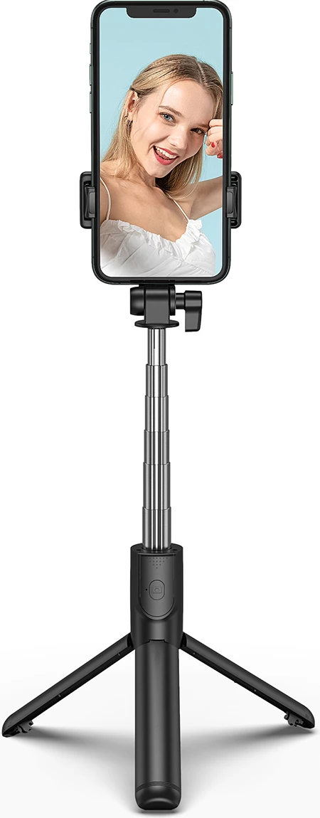 Selfie stick Wozinsky WHS1Y me tripod, 1m, me mbajtës telefoni, e zezë