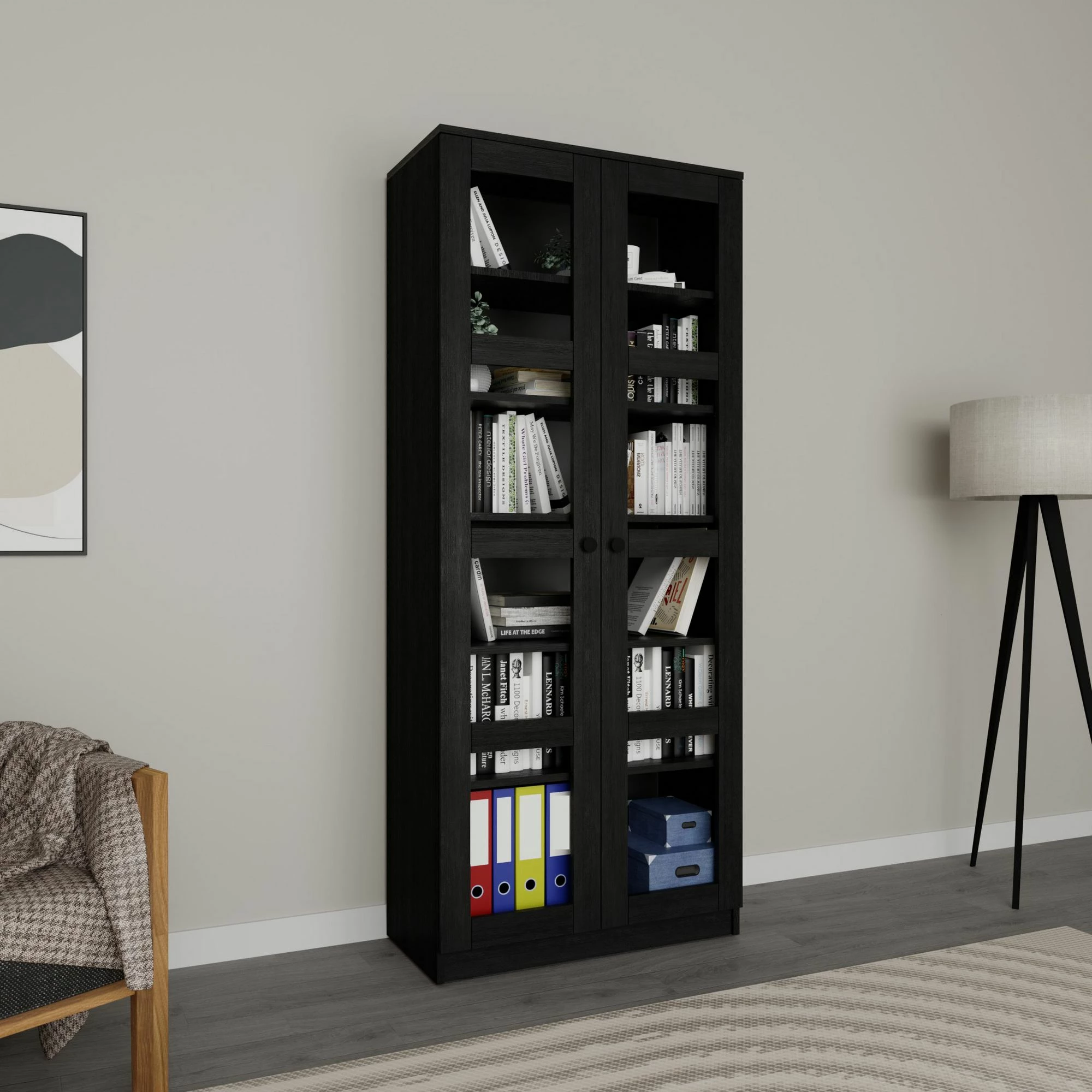 Dollap shumëpërdorimësh, ngjyrë e zezë, Skye Decor Lucas Glass 1600-92