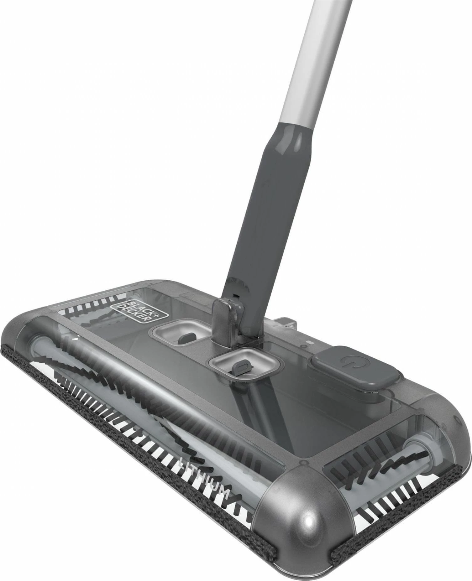 Fshesë me furçë pa kabllo Black+Decker PSA215B-QW, bateri Li-Ion 3.6V, kokë rrotulluese 360°, 3 furça turbo, bazë karikimi, e zezë/gri