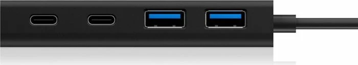 USB hub ICYBOX IB-HUB1426-U3 4-port (2x USB-C + 2x USB-A), USB 3.2 Gen 1 5 Gb/s, kabllo e integrume 10 cm, i zi