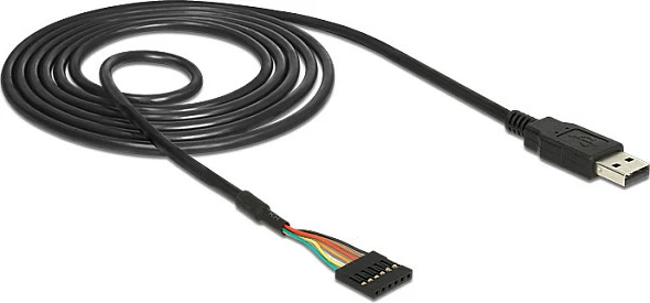 Kabllo konvertues USB në TTL DeLOCK USB2.0-A/TTL 6-pin, 1.8m, e zezë