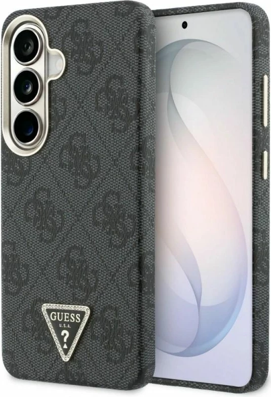 Kapak telefoni Guess 4G Triangle Logo për Samsung Galaxy S26, i zi