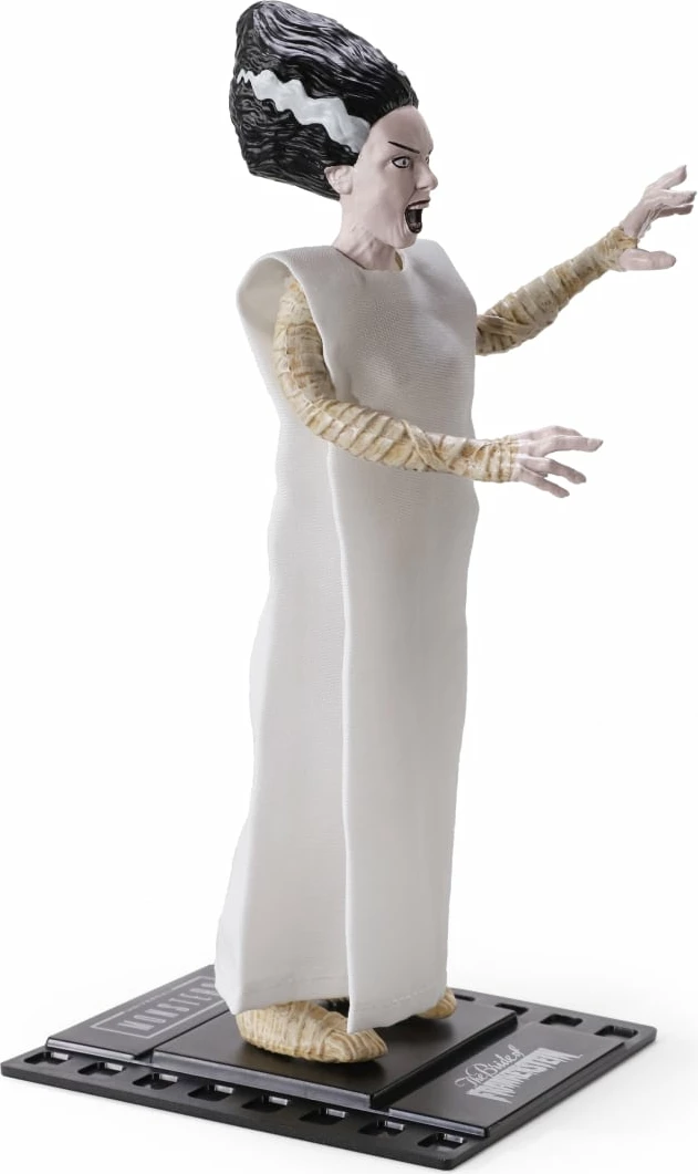 Figurinë e lakueshme NOBLE COLLECTION Bendyfigs Universal Monsters Bride of Frankenstein 19 cm, e bardhë