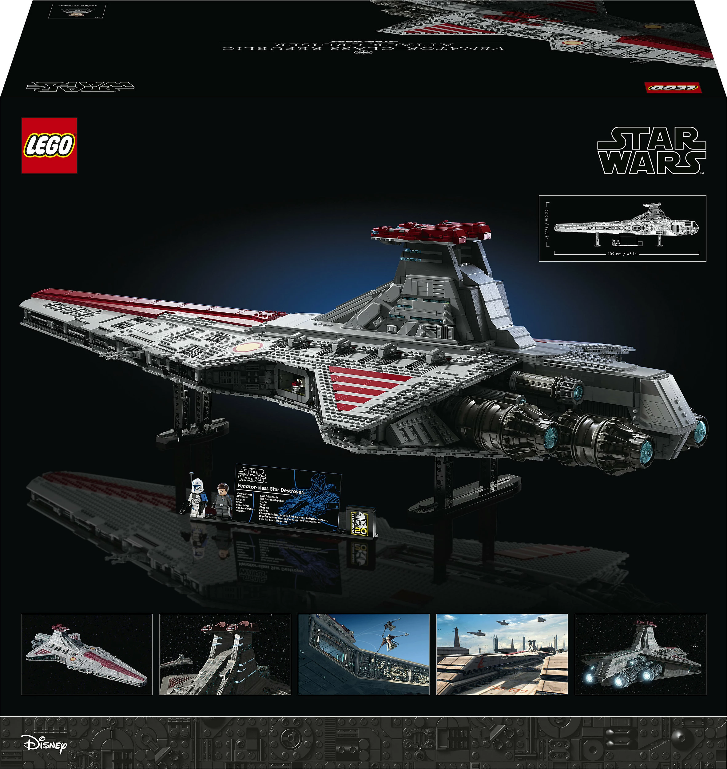 Set ndërtimi LEGO Star Wars Venator-Class Republic Attack Cruiser, 5374 pjesë, plastikë, shumëngjyrësh