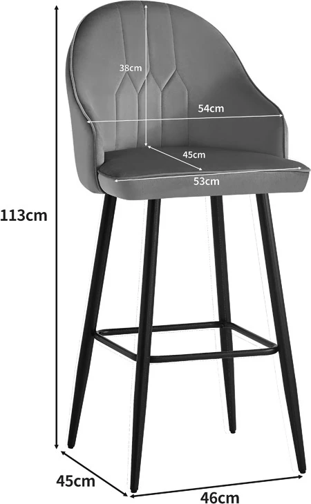 Karrige për bar Velva, ngjyrë mollë e kalbur, 49x63x113cm