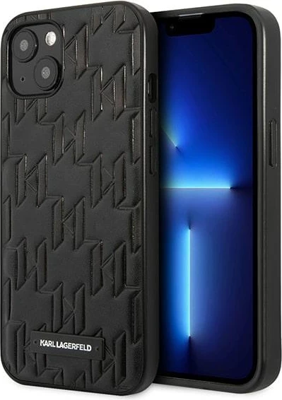 Mbështjellës Karl Lagerfeld Monogram Plaque për iPhone 13 mini, hardcase, e zezë