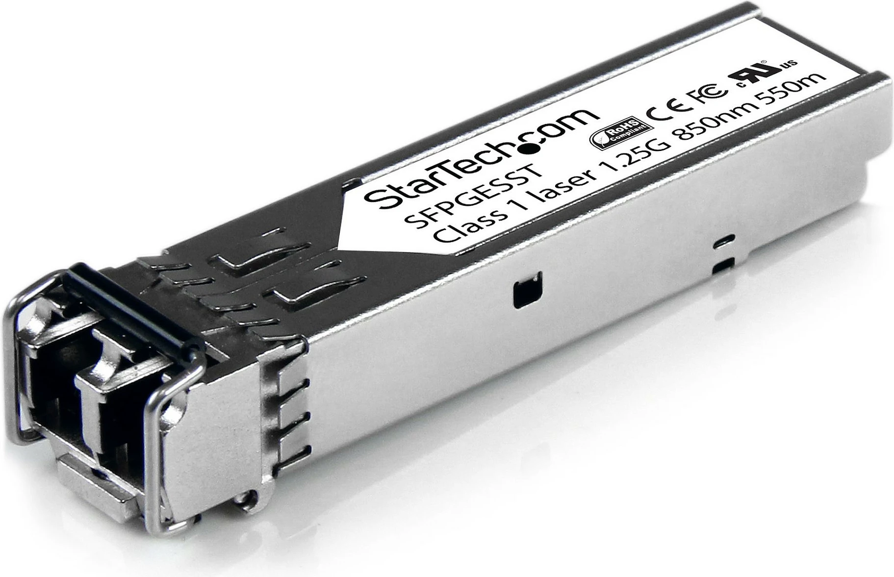 Modul SFP StarTech SFPGESST, kompatibil me Cisco SFP-GE-S, 1GbE 1000BASE-SX, MMF, LC, 850nm, 550m, argjendtë