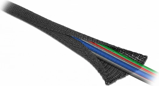 Mëngë e thurur për kabllo DeLOCK, vetë-mbyllëse, rezistente ndaj nxehtësisë, 2 m x 25 mm, e zezë