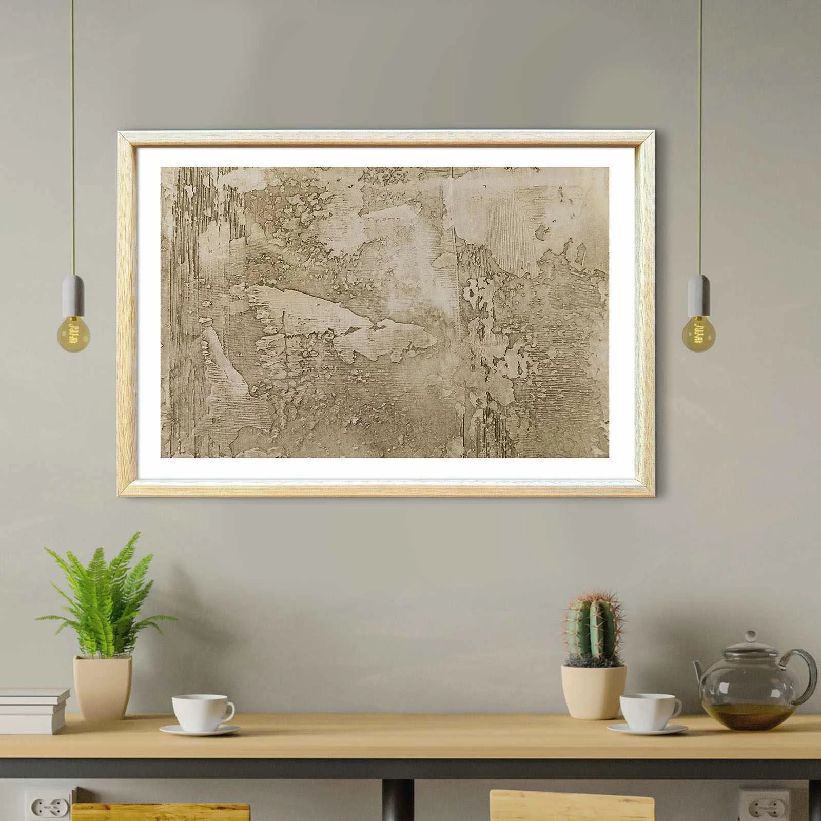 Pikturë dekorative me kornizë MDF Wallity, Ahswabisabi-041, 42x62cm