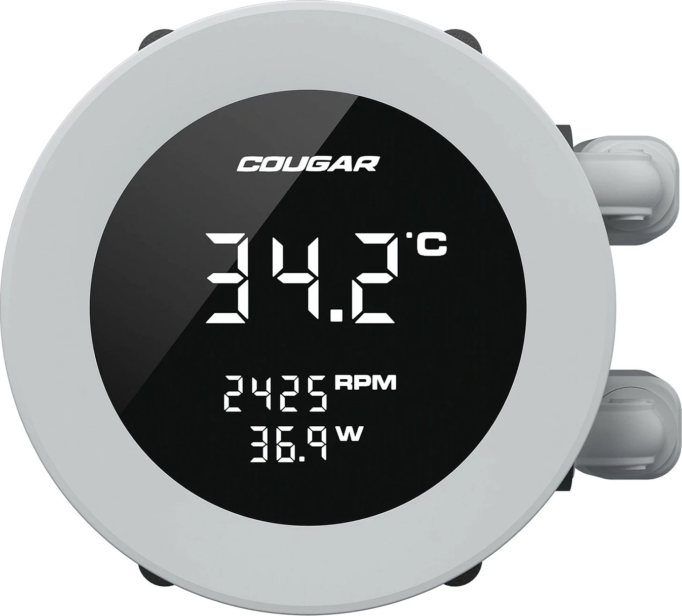 Ftohës uji për CPU Cougar Poseidon Vistek 240, AIO 240mm, ARGB, ekran 1.9", i bardhë
