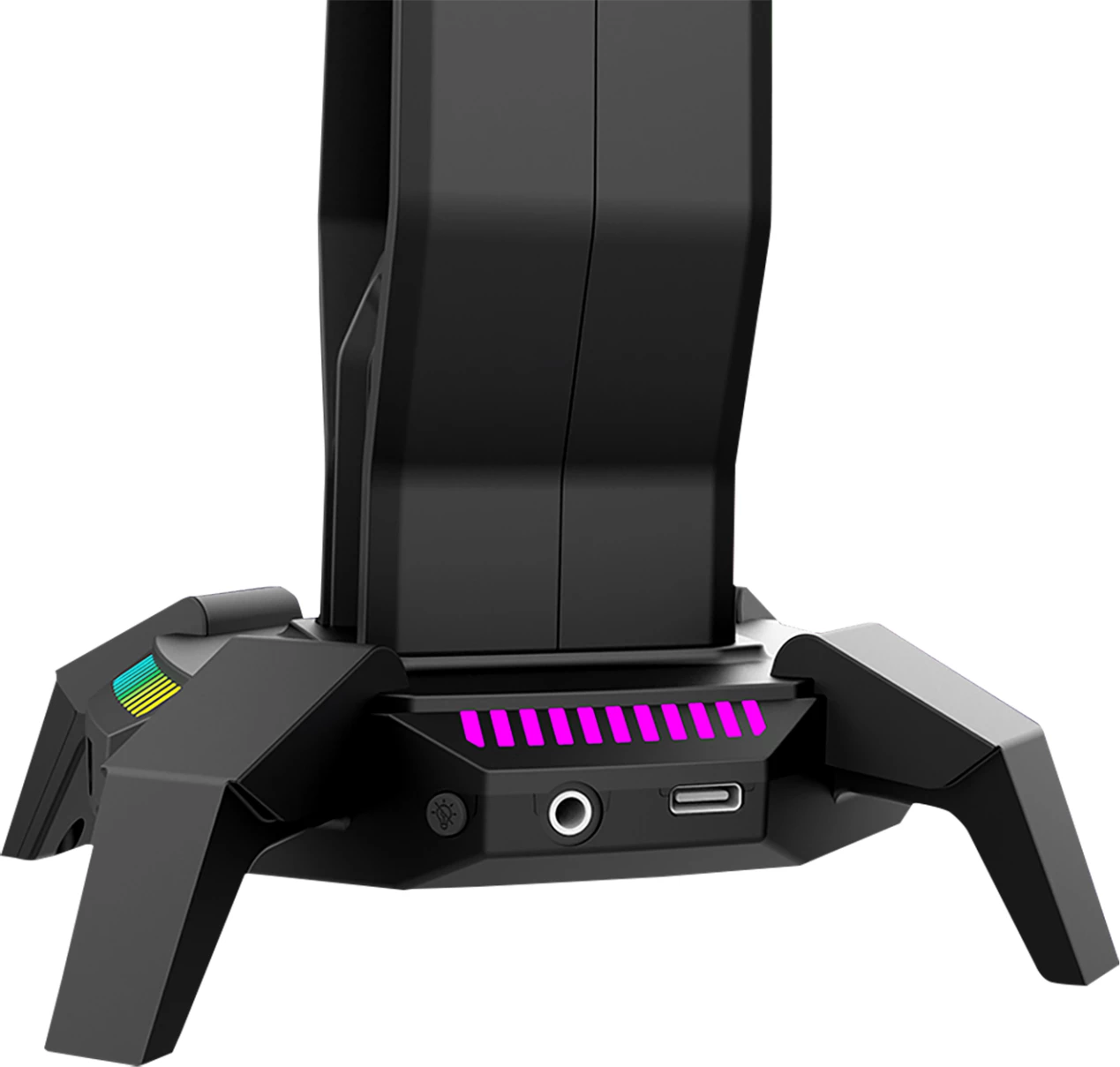 Mbajtëse kufjesh Marvo HZ-10 RGB, 3x USB 2.0, audio jack, e zezë