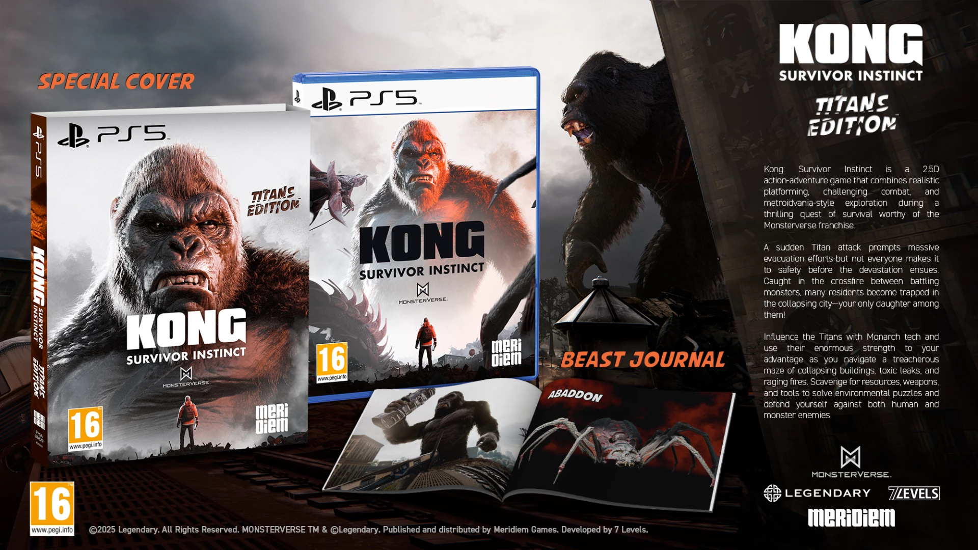 Lojë PS5 Meridiem Games Kong: Survivor Instinct Titans Edition, set me kopje loje + kopertinë speciale + ditar "Beast"
