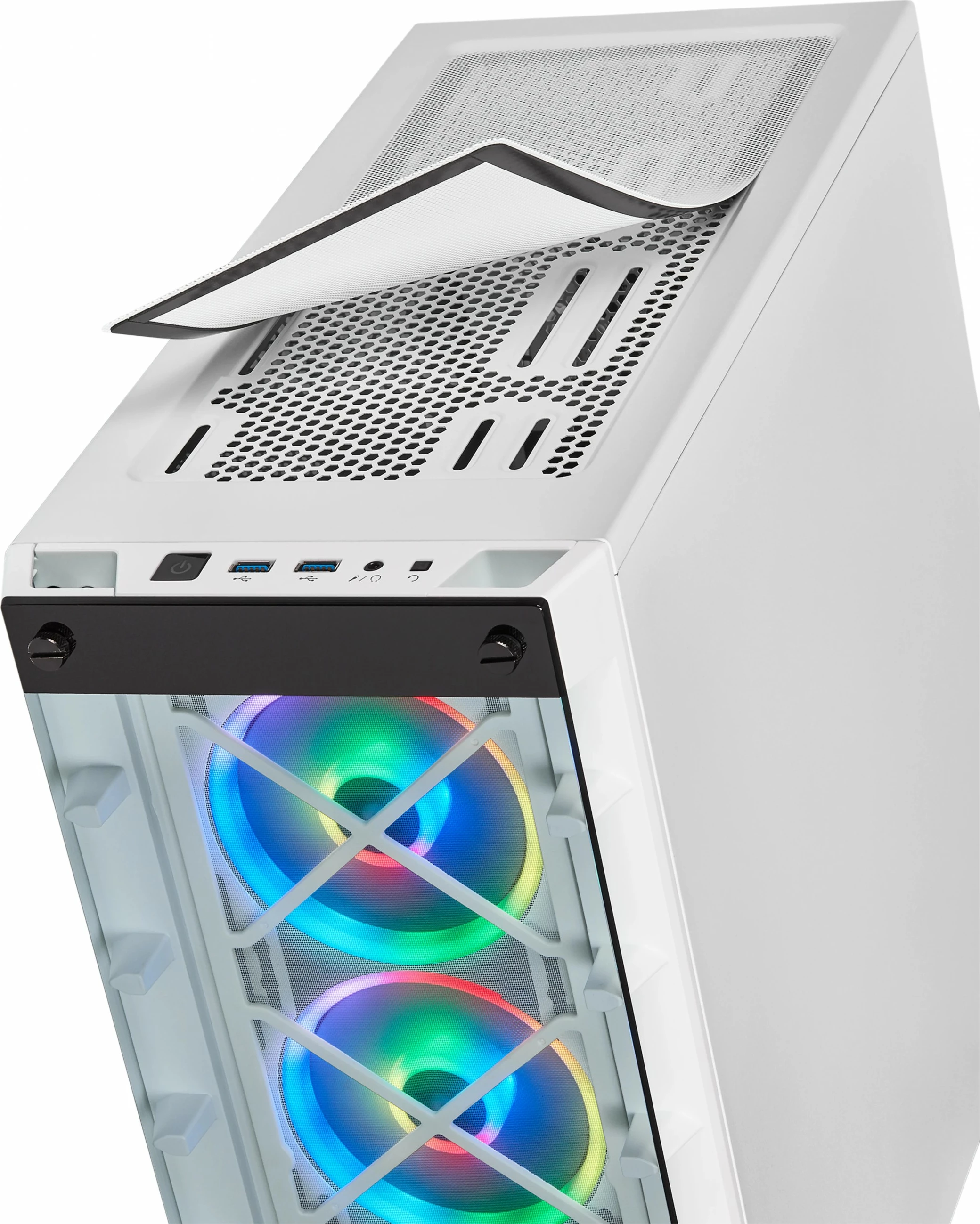 Kasë Corsair Crystal 465X, midi tower, xham i temperuar, RGB, e bardhë