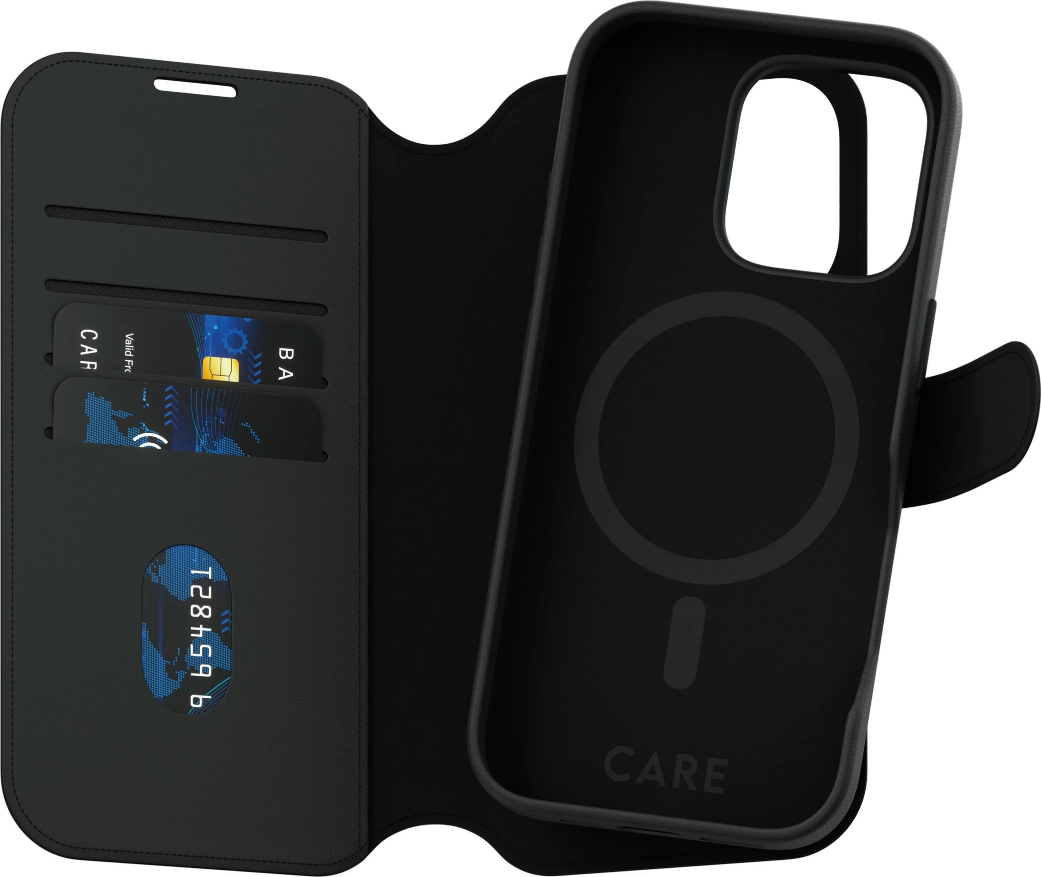Mbështjellës PanzerGlass CARE Case Feature Tango 2-in-1 Wallet për iPhone 16 Pro, i zi