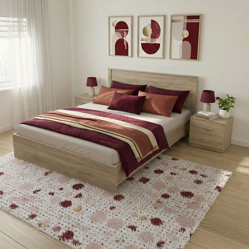 Set dhome gjumi Athos, ngjyrë sonoma, krevat 160x200cm, set 3 pjesësh