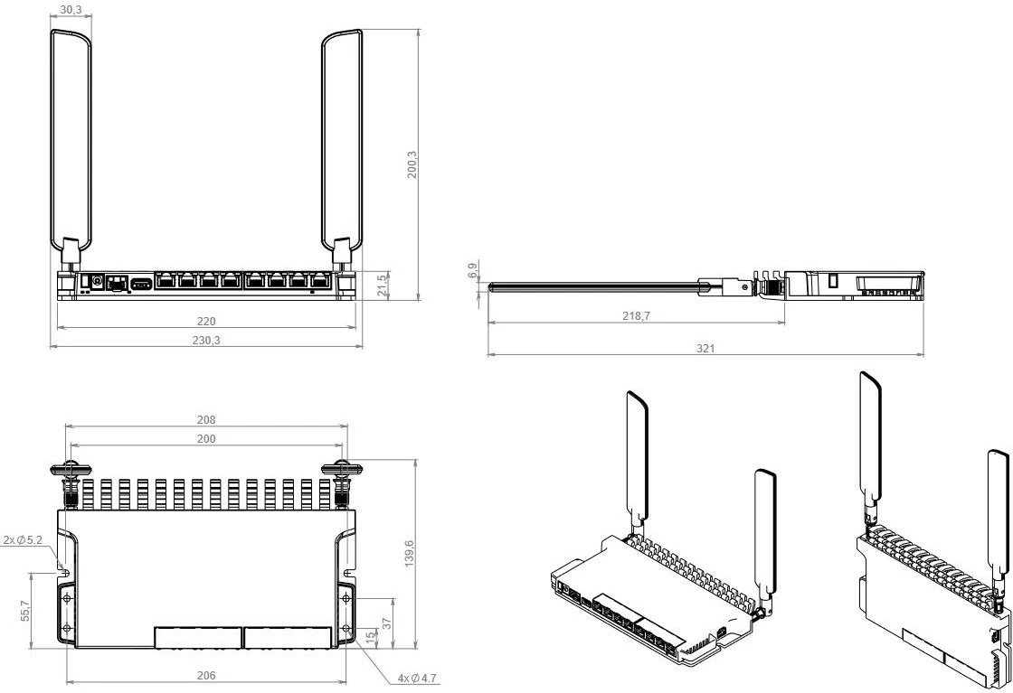 Router MikroTik L009UiGS-2HaxD-IN, Wi-Fi 6, 2 antena, i kuq