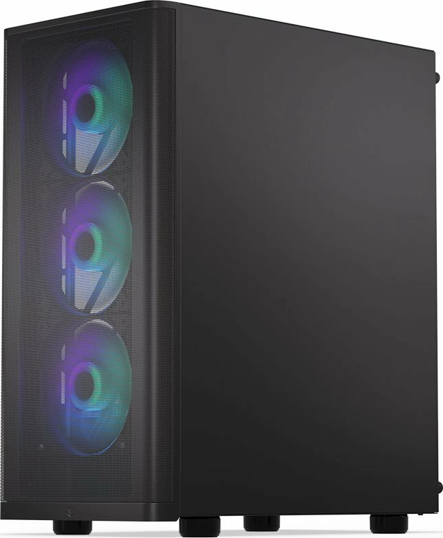 Kasë Endorfy Ventum 200 ARGB EY2A014 Midi Tower ATX me xham të kalitur, 4x120mm PWM ARGB fans, pa PSU, e zezë