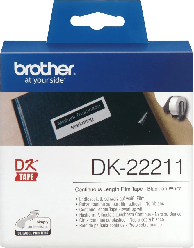 Etiketa film Brother DK-22211, 54mm, e bardhë me të zezë