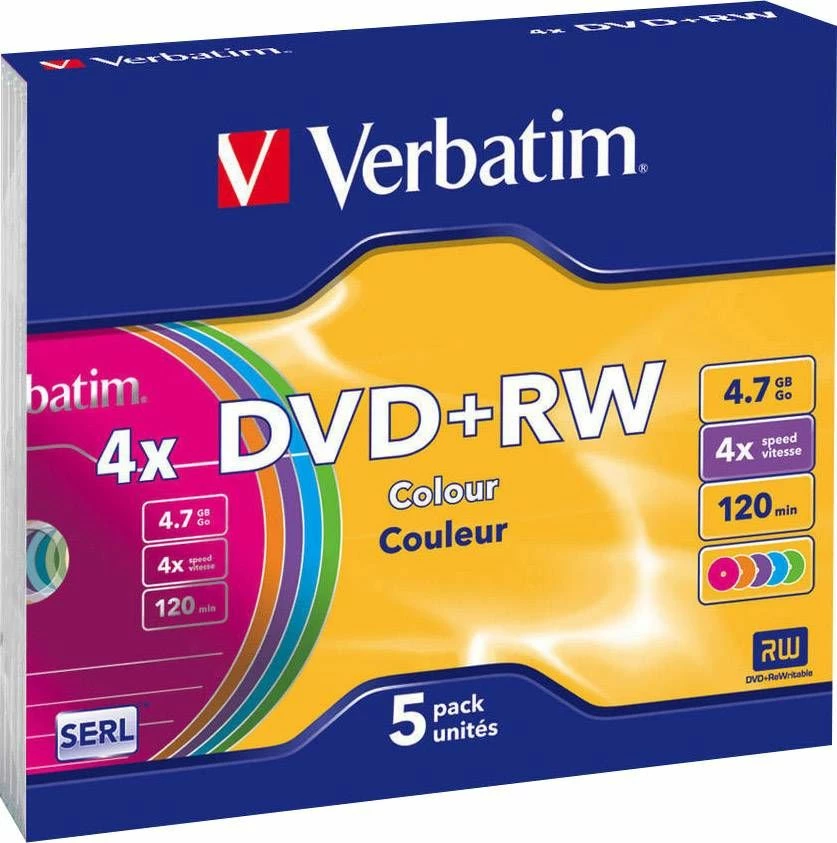 Disk DVD+RW Verbatim 43297 4.7GB 4x, 5 copë