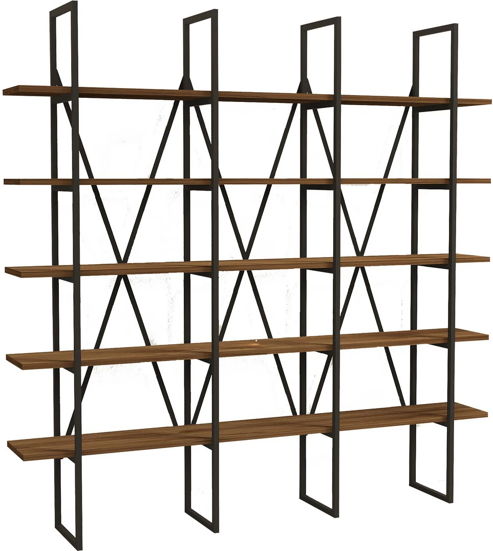 Raft librash Hanah Home, Beylerbeyi, ngjyrë arre, i zi