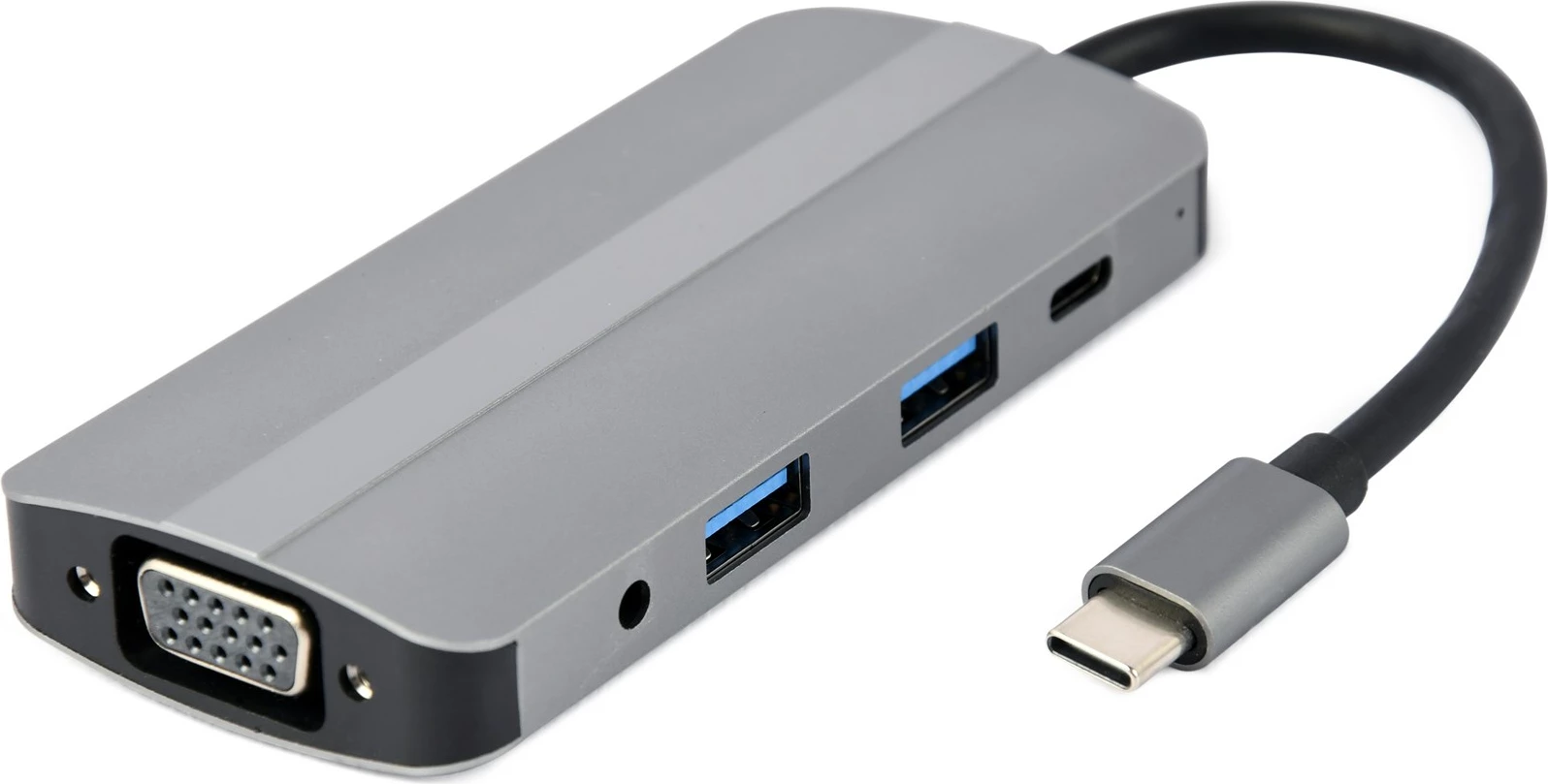 Shpërndarës  USB-C me shumë porte, Gembird A-CM-COMBO8-02, argjend