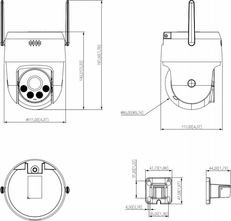 Kamerë sigurie IP Wi‑Fi Dahua P3AE-PV Picco A2 3MP 4mm IP66 me audio dy-drejtimësh, e bardhë, me set montimi