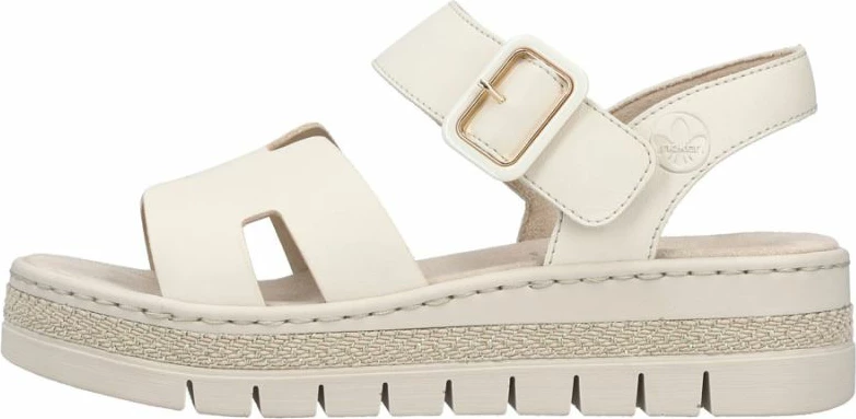 Sandale platforme femra Rieker V4952-60, bezhë