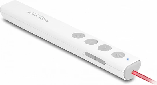 Prezenter me laser DeLOCK USB Laser Presenter, RF 2.4GHz, rreze 30 m, i bardhë